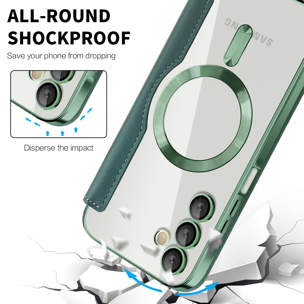 Калъф MagSafe за Samsung Galaxy A15 5G A156 / A15 A155, Techsuit, SmartMag Book, Зелен