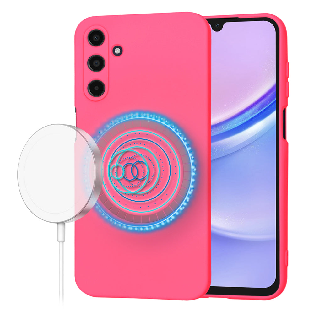 Калъф MagSafe за Samsung Galaxy A15 A155, Techsuit, SoftFlex, Тъмно розов