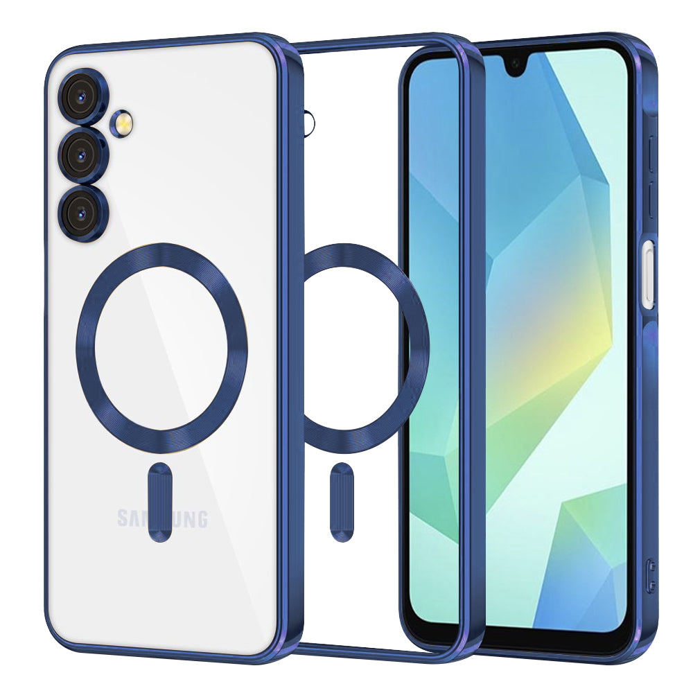 Калъф MagSafe за Samsung Galaxy A16 5G A166 / A16 4G A165, Techsuit, Luxury Crystal, Тъмносин