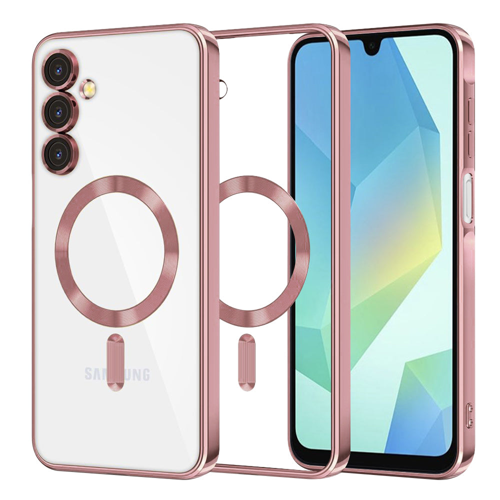 Калъф MagSafe за Samsung Galaxy A16 5G A166 / A16 4G A165, Techsuit, Luxury Crystal, Розов