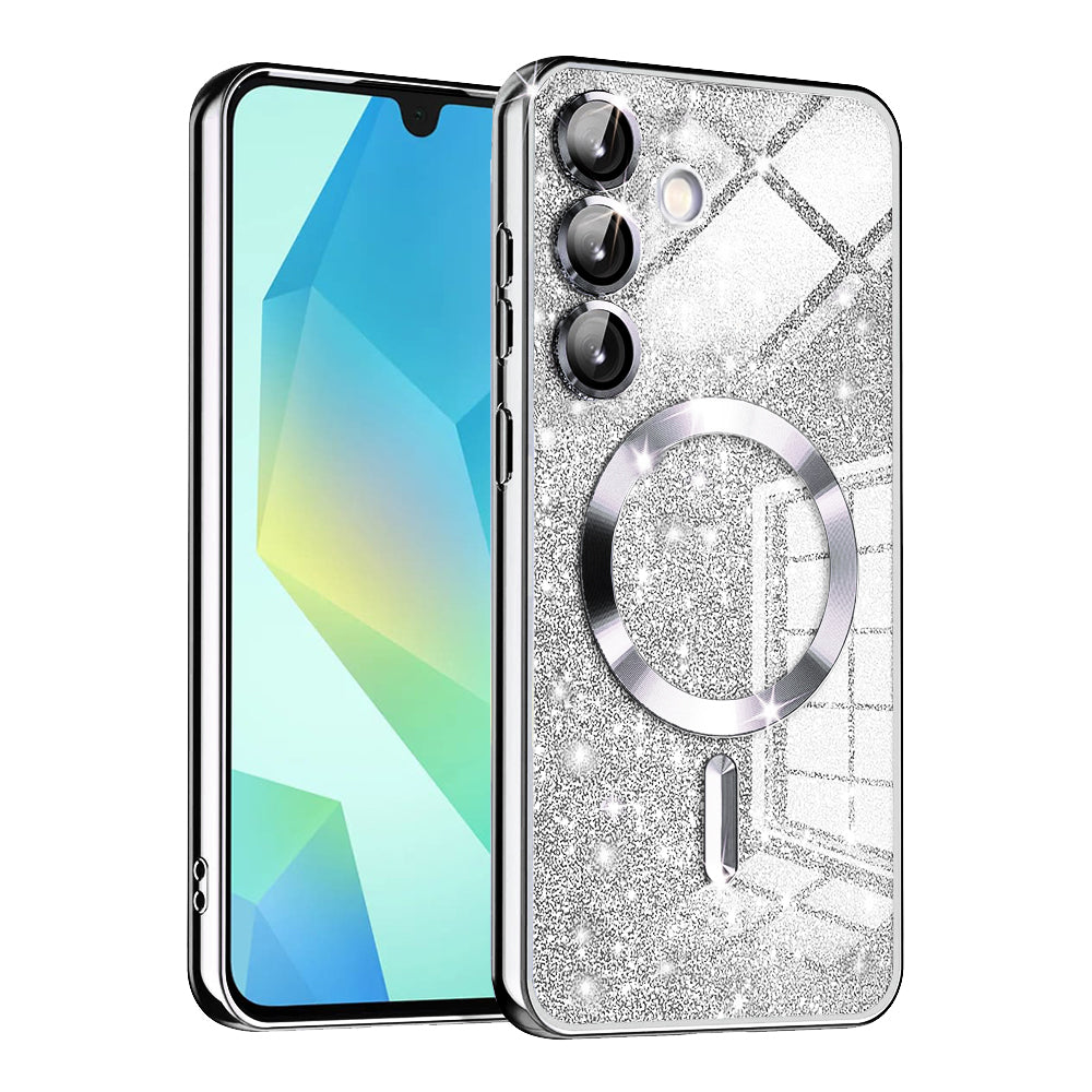 Калъф MagSafe за Samsung Galaxy A16 5G A166 / A16 4G A165, Techsuit, Luxury Glitter, Сребрист