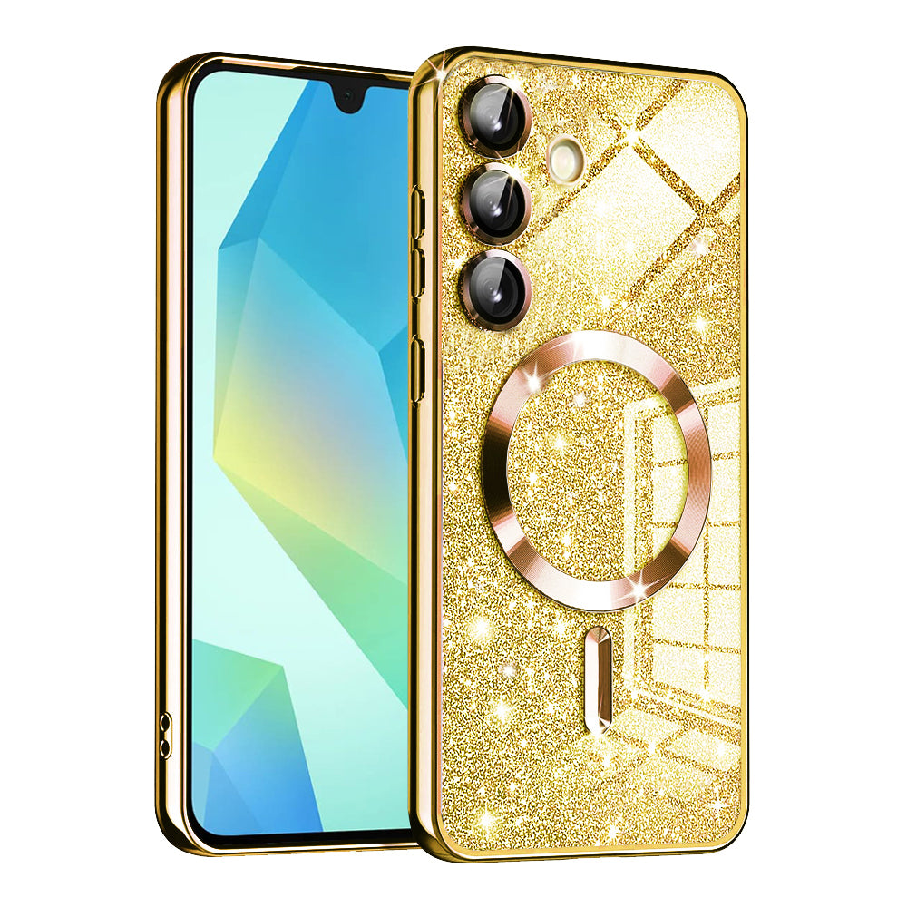 Калъф MagSafe за Samsung Galaxy A16 5G A166 / A16 4G A165, Techsuit, Luxury Glitter, Златист