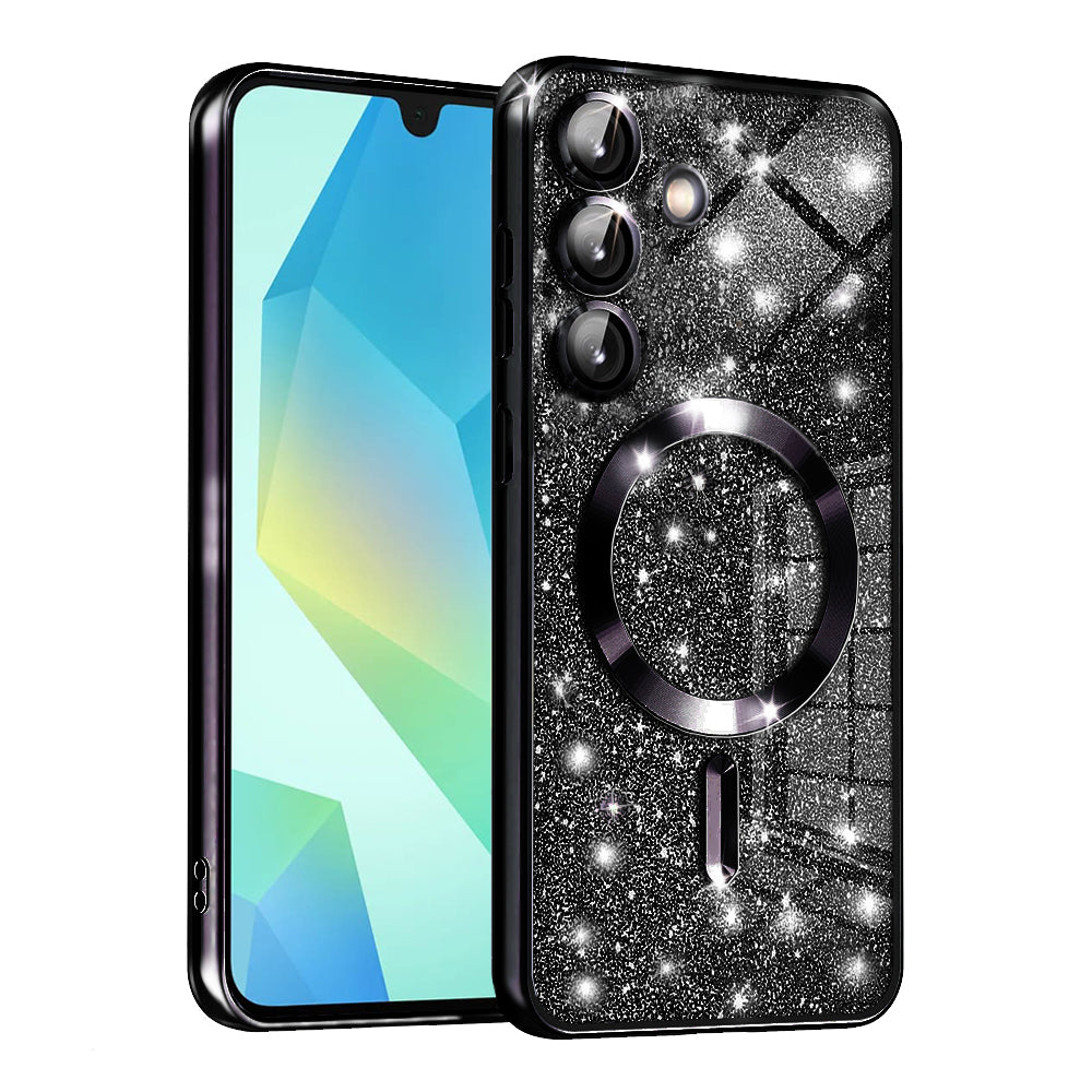 Калъф MagSafe за Samsung Galaxy A16 5G A166 / A16 4G A165, Techsuit, Luxury Glitter, Черен