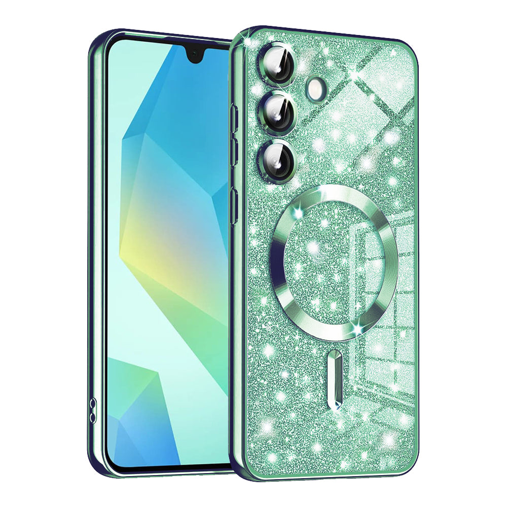 Калъф MagSafe за Samsung Galaxy A16 5G A166 / A16 4G A165, Techsuit, Luxury Glitter, Светлозелен