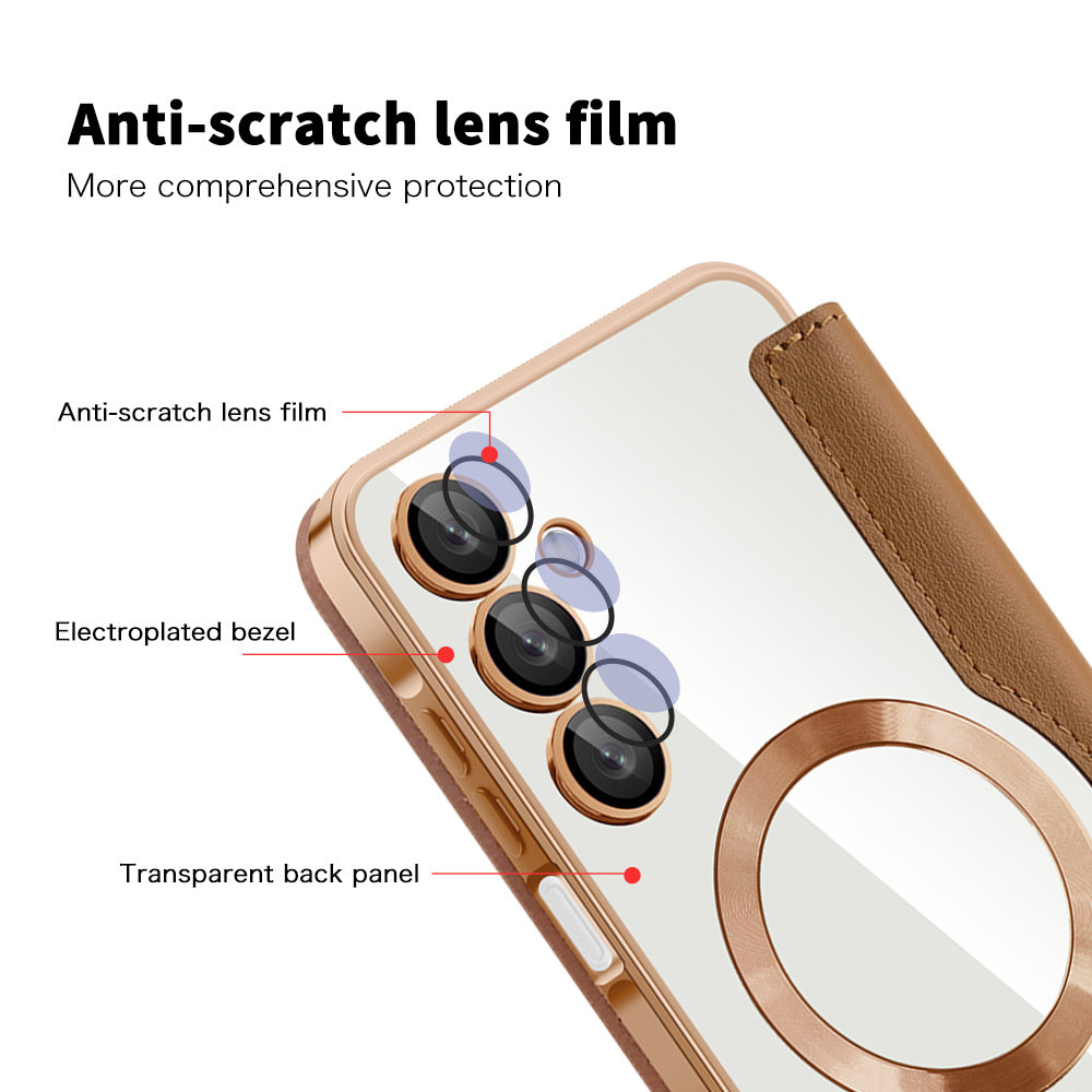 Калъф MagSafe за Samsung Galaxy A16 5G A166 / A16 4G A165, Techsuit, SmartMag Book, Кафяв