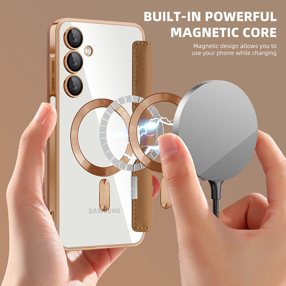 Калъф MagSafe за Samsung Galaxy A16 5G A166 / A16 4G A165, Techsuit, SmartMag Book, Кафяв