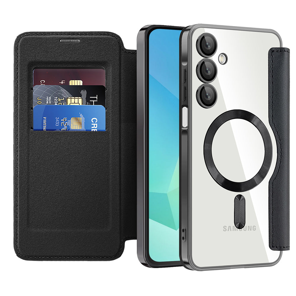 Калъф MagSafe за Samsung Galaxy A16 5G A166 / A16 4G A165, Techsuit, SmartMag Book, Черен