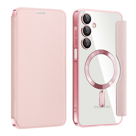 Калъф MagSafe за Samsung Galaxy A16 5G A166 / A16 4G A165, Techsuit, SmartMag Book, Розов