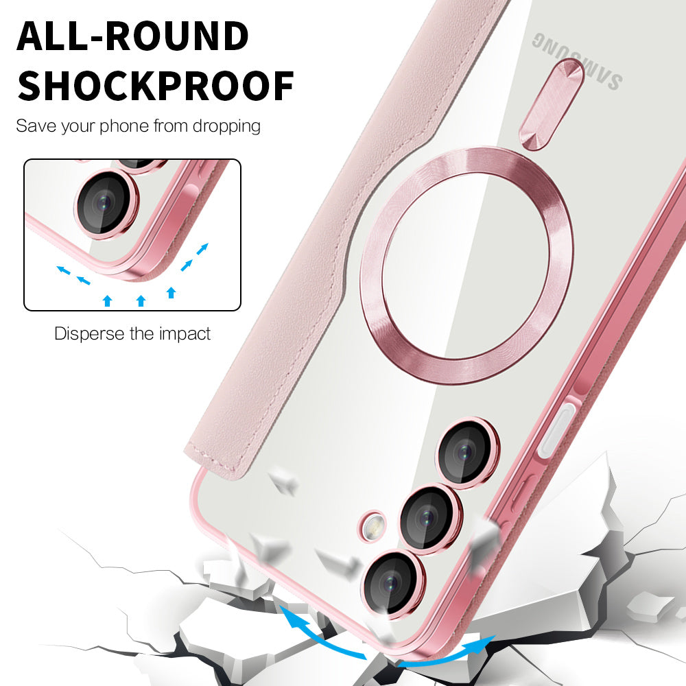 Калъф MagSafe за Samsung Galaxy A16 5G A166 / A16 4G A165, Techsuit, SmartMag Book, Розов
