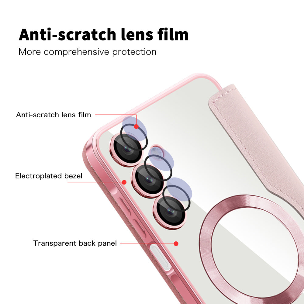 Калъф MagSafe за Samsung Galaxy A16 5G A166 / A16 4G A165, Techsuit, SmartMag Book, Розов