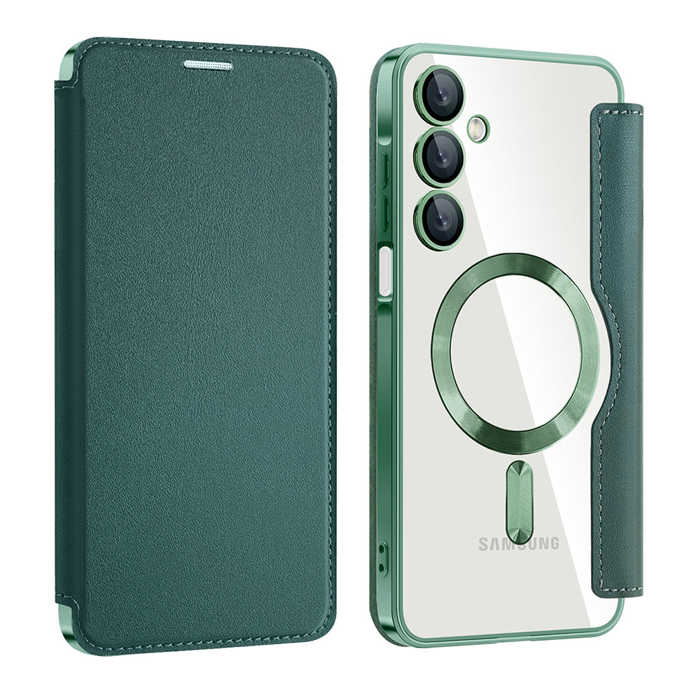 Калъф MagSafe за Samsung Galaxy A16 5G A166 / A16 4G A165, Techsuit, SmartMag Book, Зелен