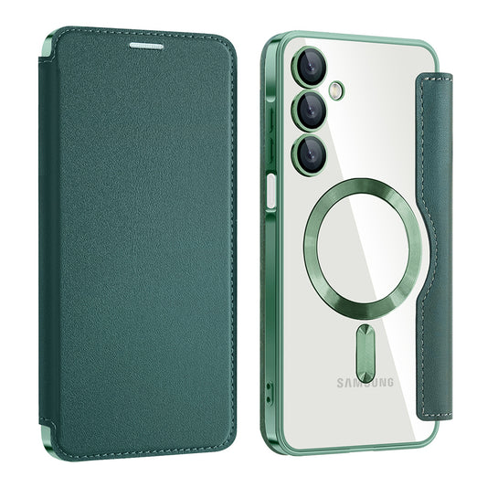 Калъф MagSafe за Samsung Galaxy A16 5G A166 / A16 4G A165, Techsuit, SmartMag Book, Зелен