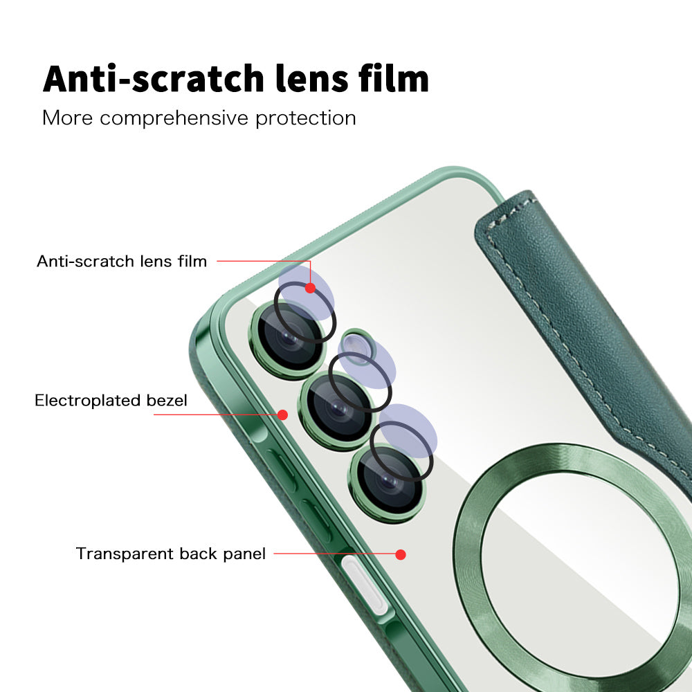 Калъф MagSafe за Samsung Galaxy A16 5G A166 / A16 4G A165, Techsuit, SmartMag Book, Зелен