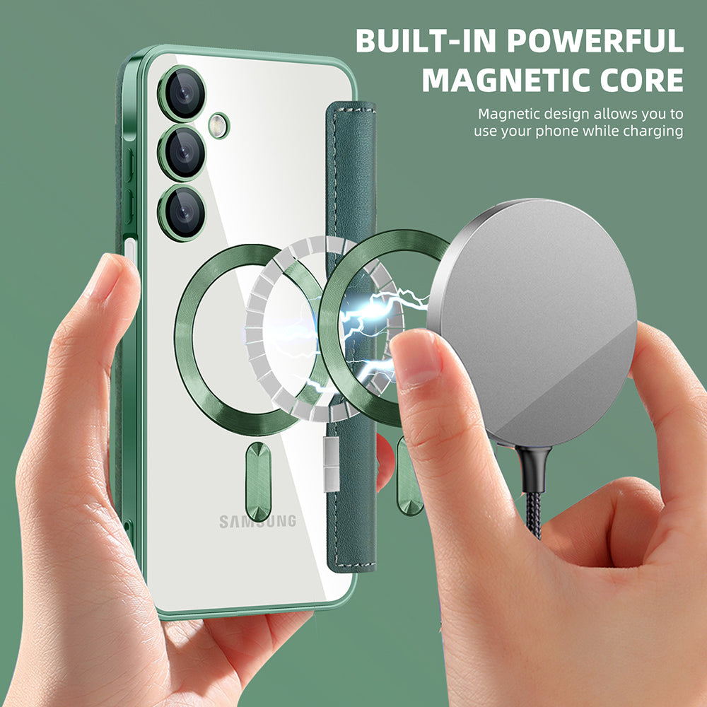 Калъф MagSafe за Samsung Galaxy A16 5G A166 / A16 4G A165, Techsuit, SmartMag Book, Зелен