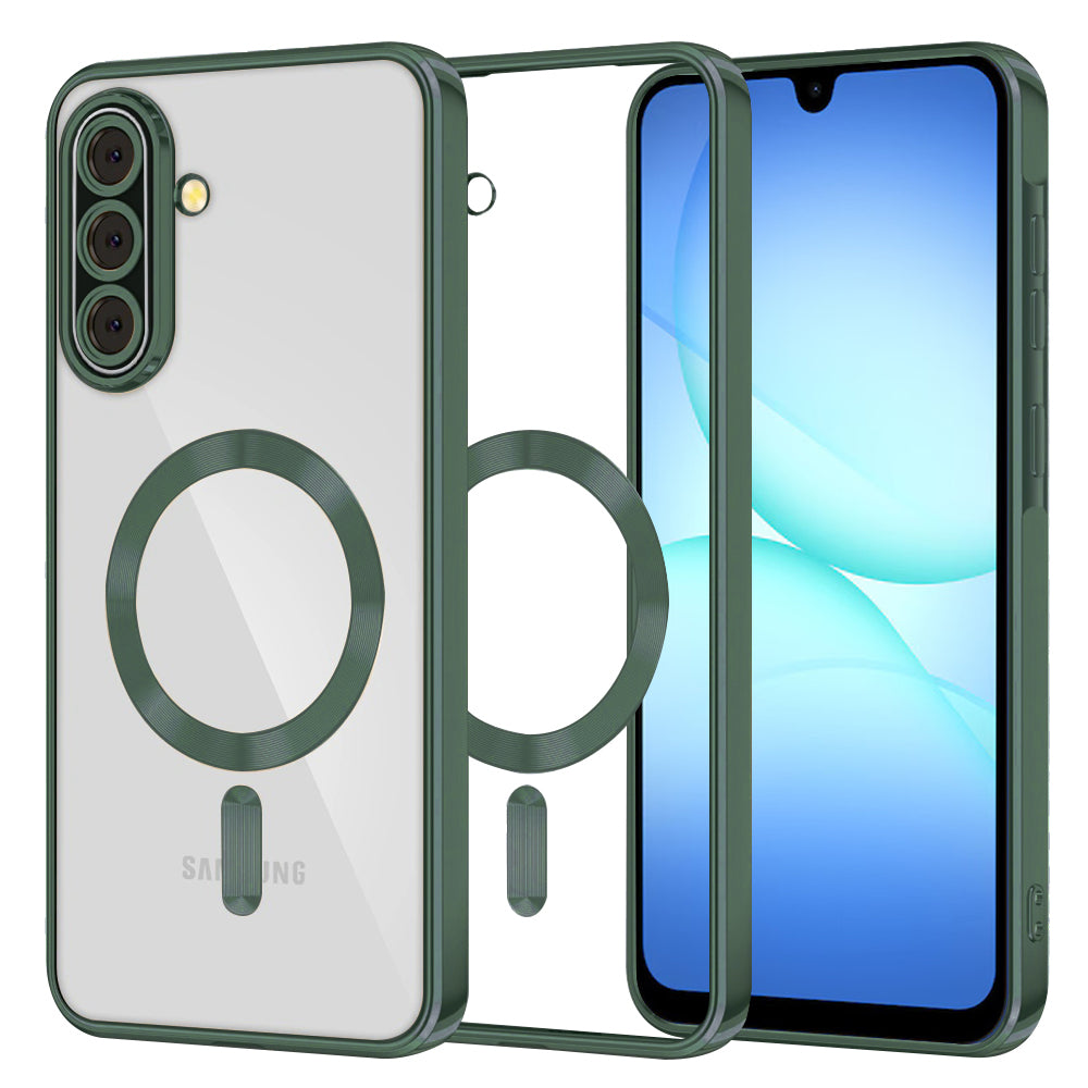 Калъф MagSafe за Samsung Galaxy A17 4G / A17 5G, Techsuit, Luxury Crystal, Тъмнозелен