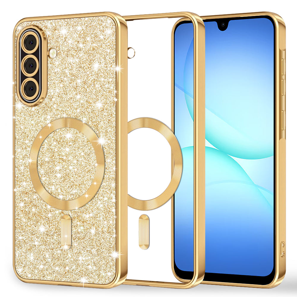 Калъф MagSafe за Samsung Galaxy A17 4G / A17 5G, Techsuit, Luxury Glitter, Златист