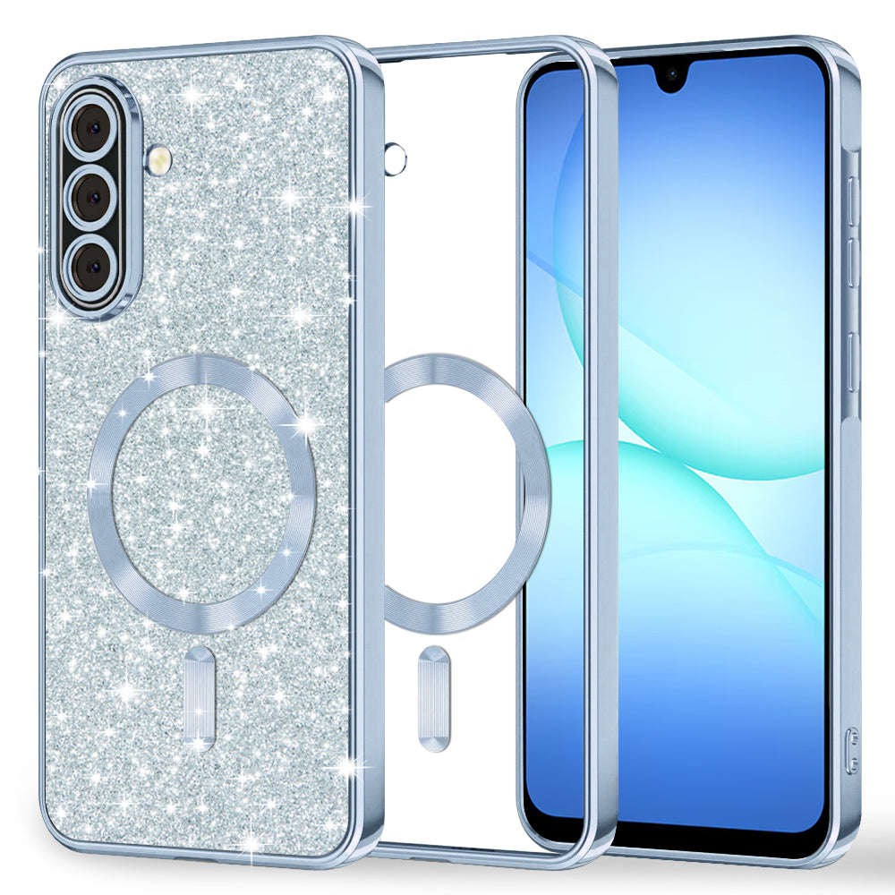 Калъф MagSafe за Samsung Galaxy A17 4G / A17 5G, Techsuit, Luxury Glitter, Bleu