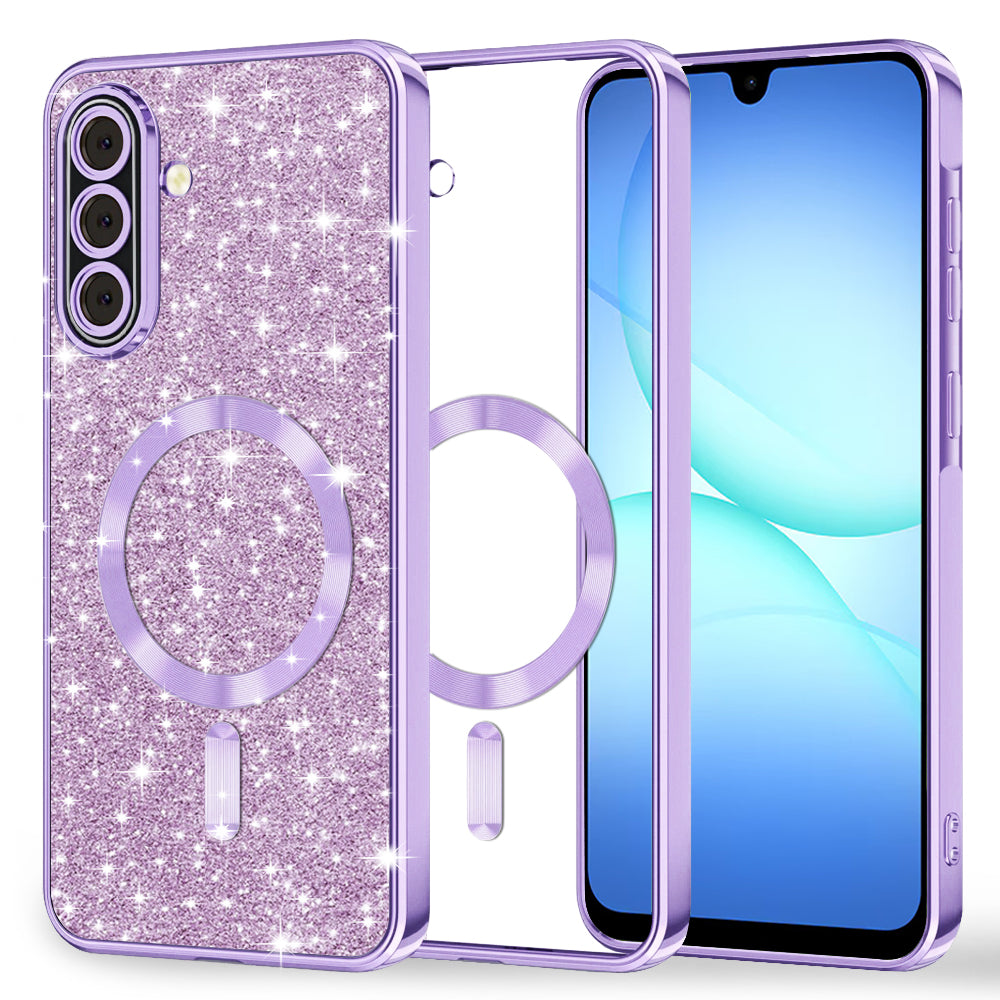 Калъф MagSafe за Samsung Galaxy A17 4G / A17 5G, Techsuit, Luxury Glitter, Светло лилав