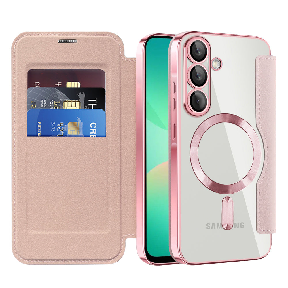 Калъф MagSafe за Samsung Galaxy A26 A266, Techsuit, SmartMag Book, Розов