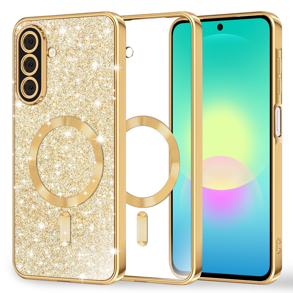 Калъф MagSafe за Samsung Galaxy A27 5G, Techsuit, Luxury Glitter, Златист