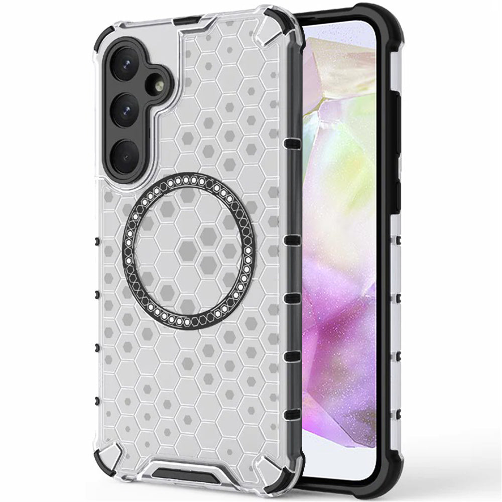 Калъф MagSafe за Samsung Galaxy A35 5G A356, Techsuit, HoneyComb Shield, Бял