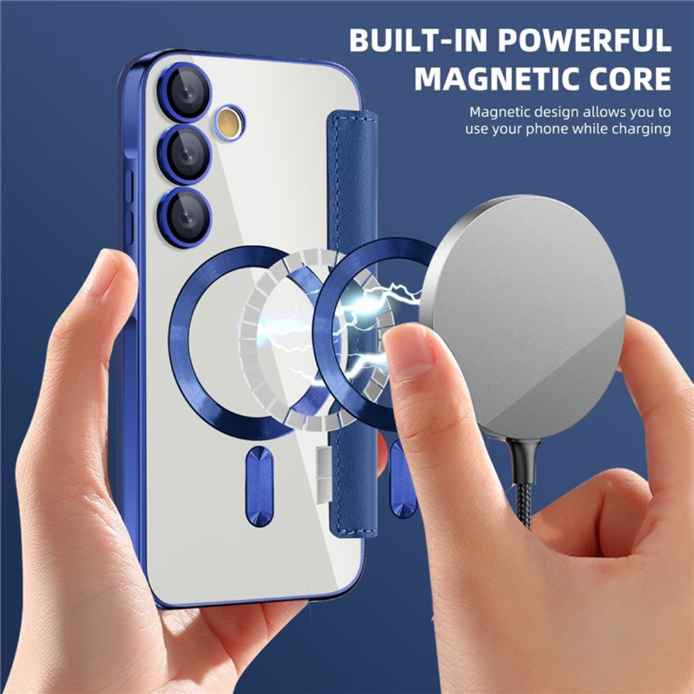 Калъф MagSafe за Samsung Galaxy A35 5G A356, Techsuit, SmartMag Book, Син