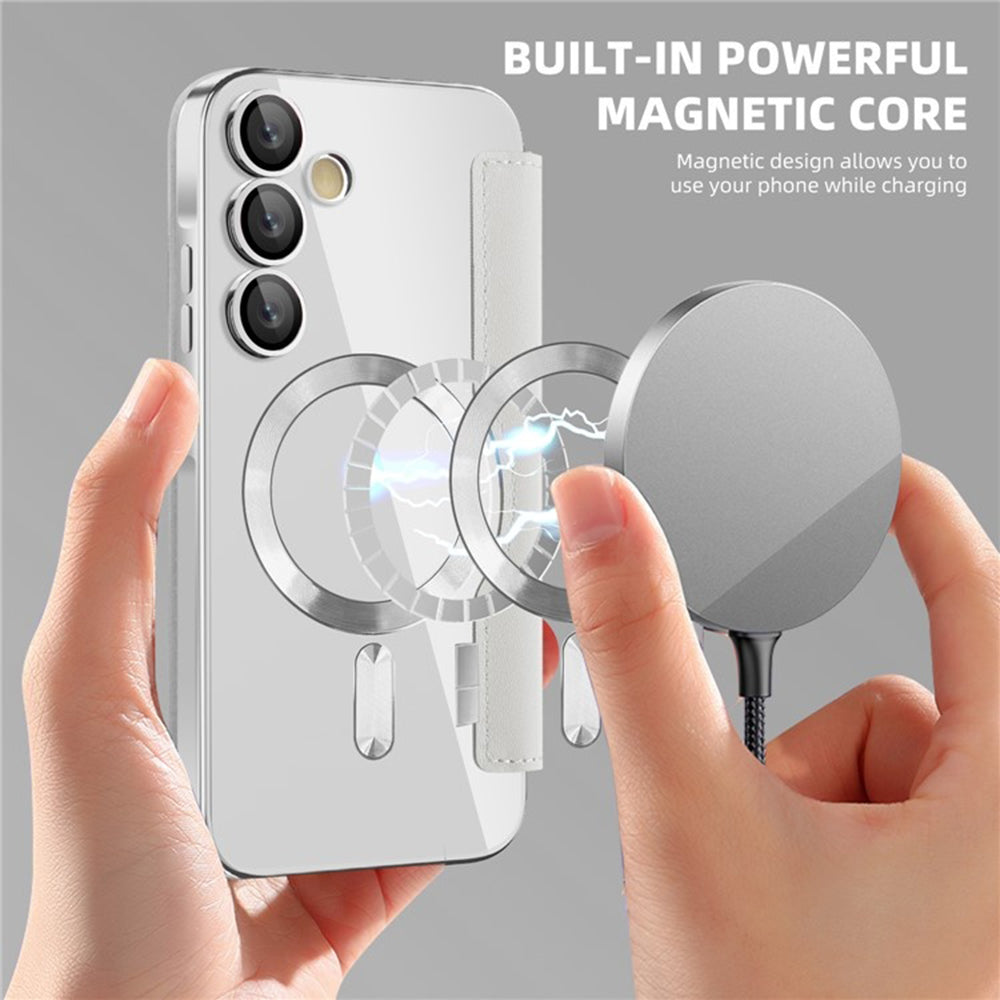 Калъф MagSafe за Samsung Galaxy A35 5G A356, Techsuit, SmartMag Book, Сив