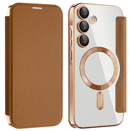 Калъф MagSafe за Samsung Galaxy A35 5G A356, Techsuit, SmartMag Book, Кафяв