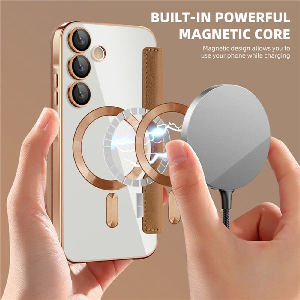 Калъф MagSafe за Samsung Galaxy A35 5G A356, Techsuit, SmartMag Book, Кафяв