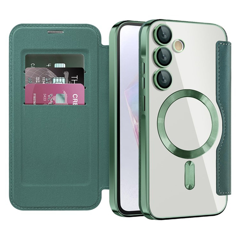 Калъф MagSafe за Samsung Galaxy A35 5G A356, Techsuit, SmartMag Book, Зелен