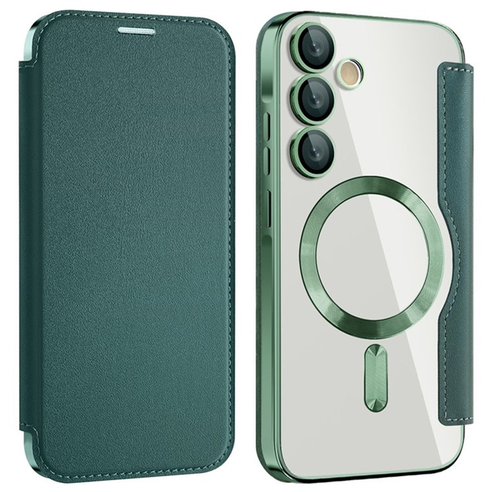 Калъф MagSafe за Samsung Galaxy A35 5G A356, Techsuit, SmartMag Book, Зелен