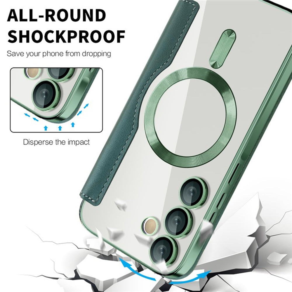 Калъф MagSafe за Samsung Galaxy A35 5G A356, Techsuit, SmartMag Book, Зелен