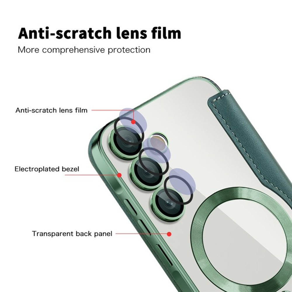 Калъф MagSafe за Samsung Galaxy A35 5G A356, Techsuit, SmartMag Book, Зелен
