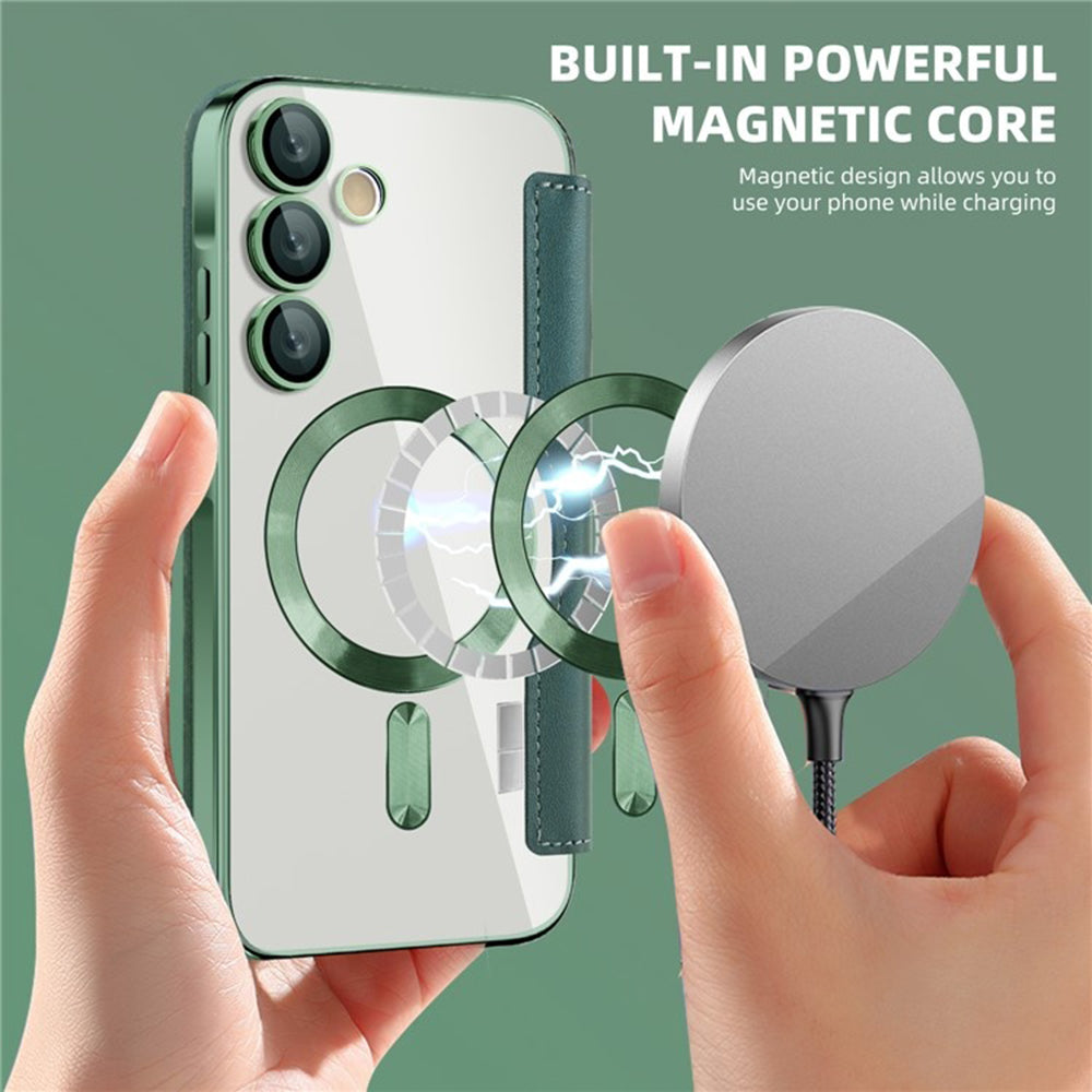 Калъф MagSafe за Samsung Galaxy A35 5G A356, Techsuit, SmartMag Book, Зелен