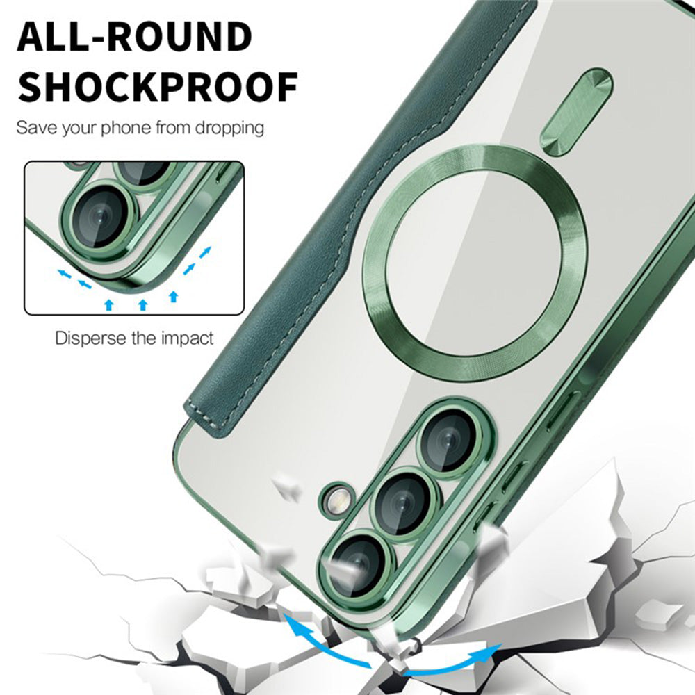 Калъф MagSafe за Samsung Galaxy A36 A366, Techsuit, SmartMag Book, Зелен