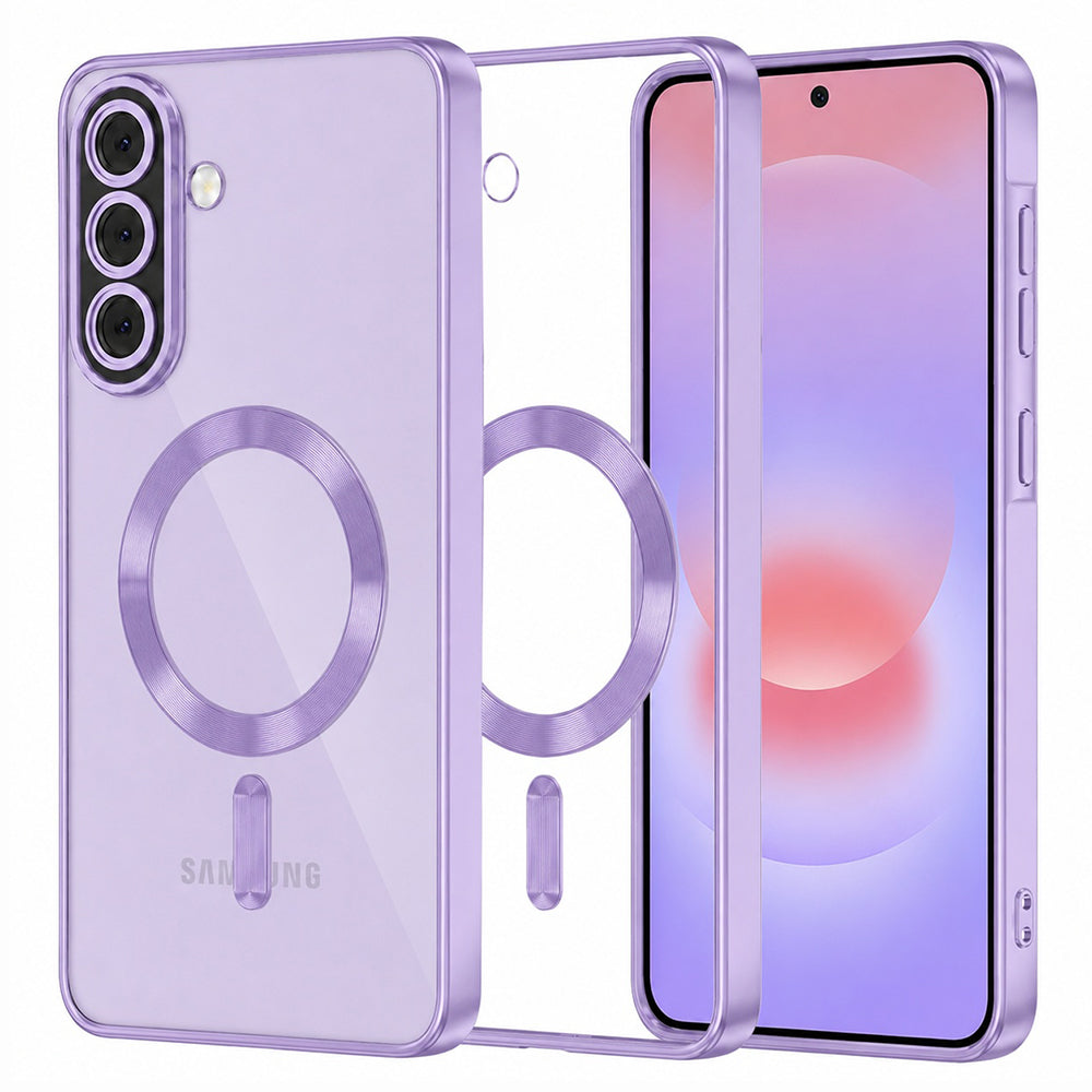 Калъф MagSafe за Samsung Galaxy A37 5G, Techsuit, Luxury Crystal, Светло лилав