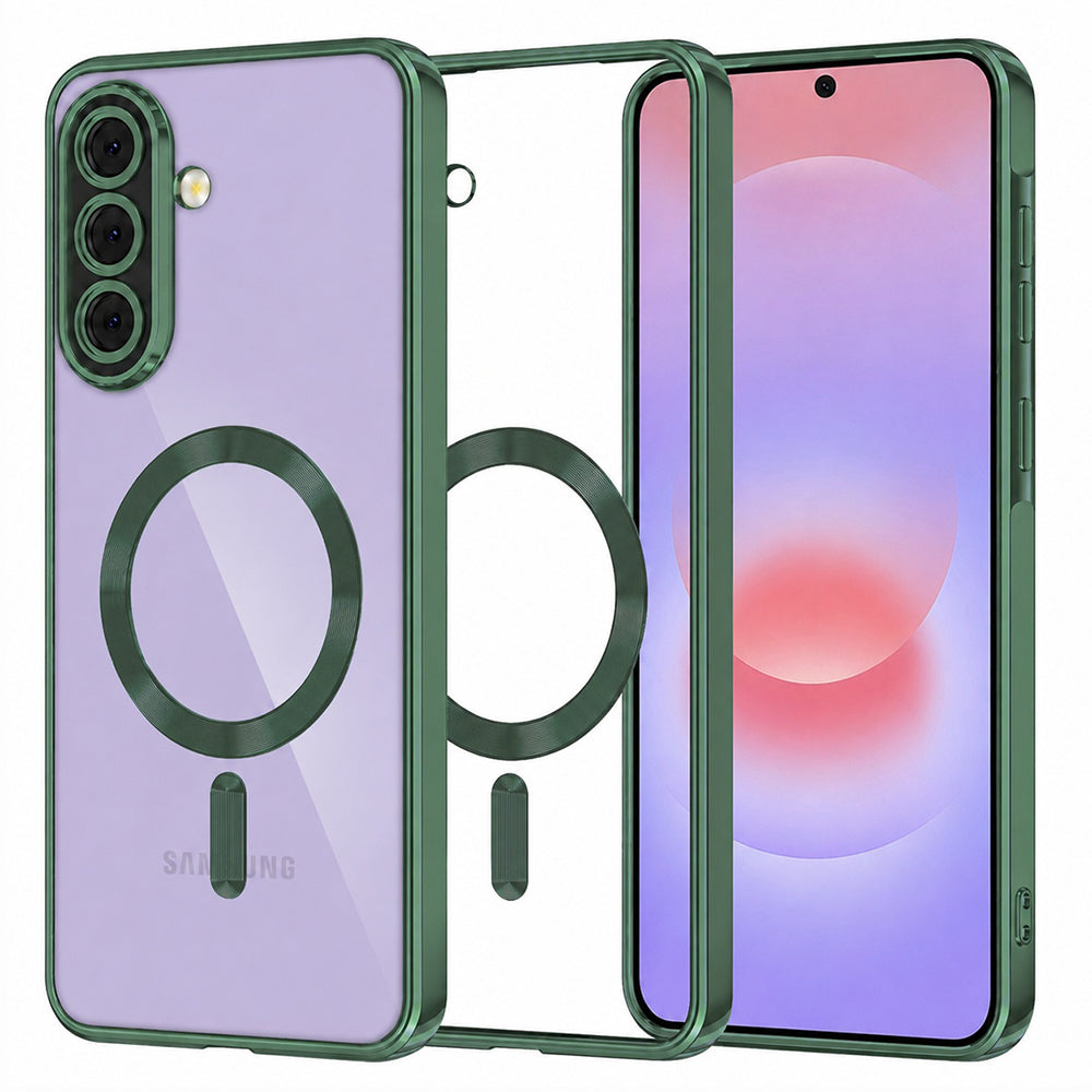 Калъф MagSafe за Samsung Galaxy A37 5G, Techsuit, Luxury Crystal, Тъмнозелен