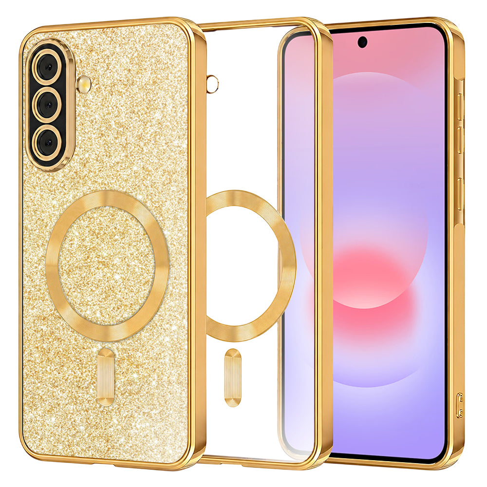 Калъф MagSafe за Samsung Galaxy A37 5G, Techsuit, Luxury Glitter, Златист