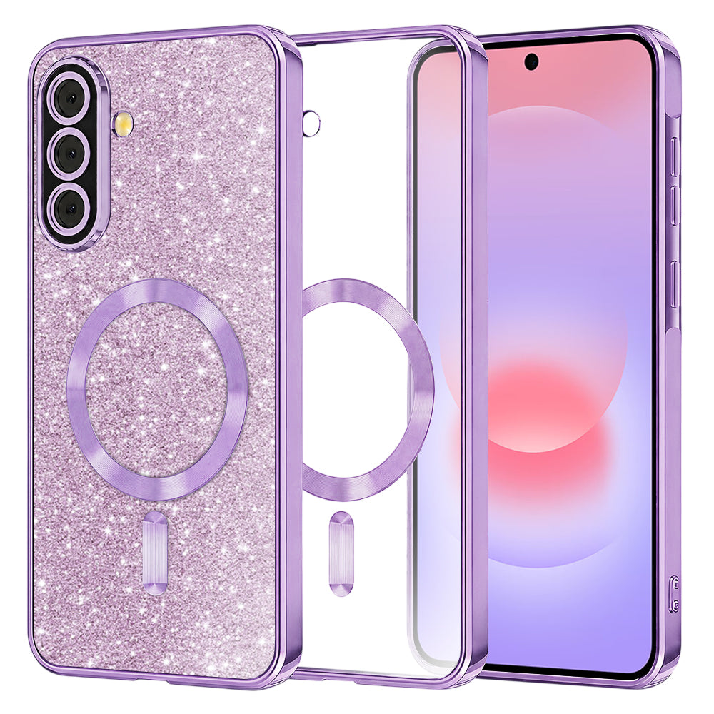 Калъф MagSafe за Samsung Galaxy A37 5G, Techsuit, Luxury Glitter, Светло лилав