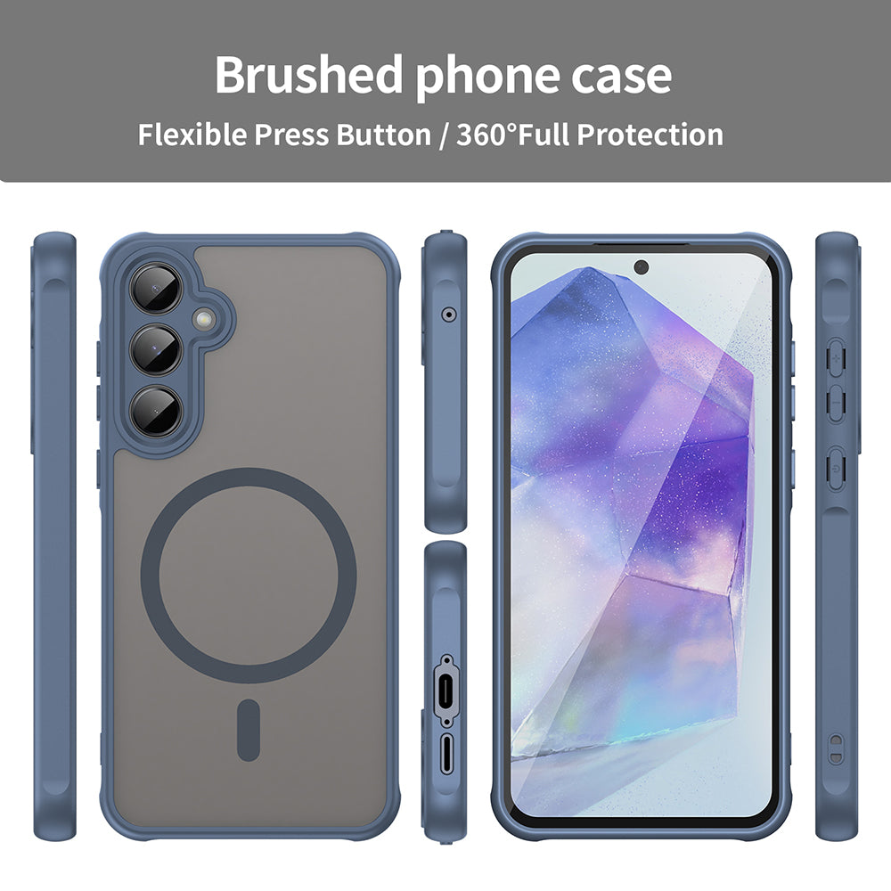 Калъф MagSafe за Samsung Galaxy A55 5G A556, Techsuit, HaloFrost II, Тъмносин