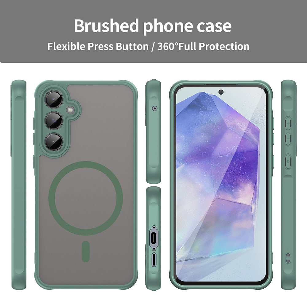 Калъф MagSafe за Samsung Galaxy A55 5G A556, Techsuit, HaloFrost II, Зелен