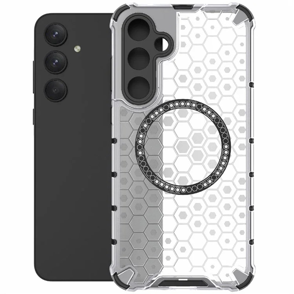 Калъф MagSafe за Samsung Galaxy A55 5G A556, Techsuit, HoneyComb Shield, Бял