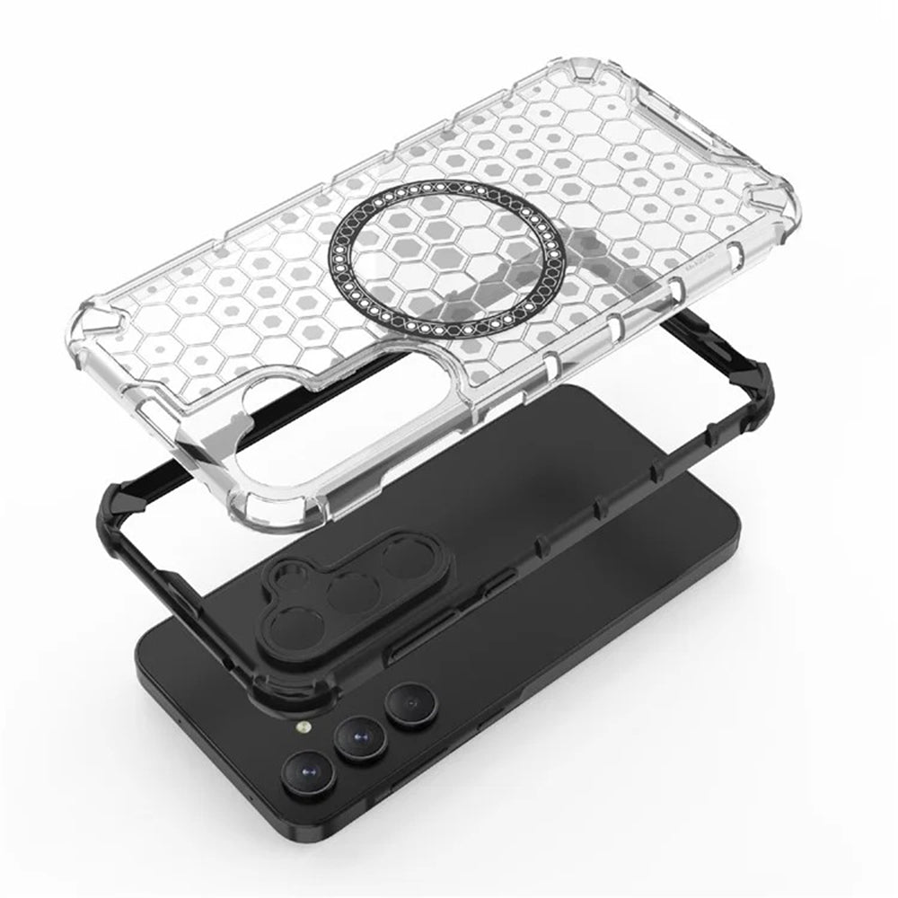 Калъф MagSafe за Samsung Galaxy A55 5G A556, Techsuit, HoneyComb Shield, Бял