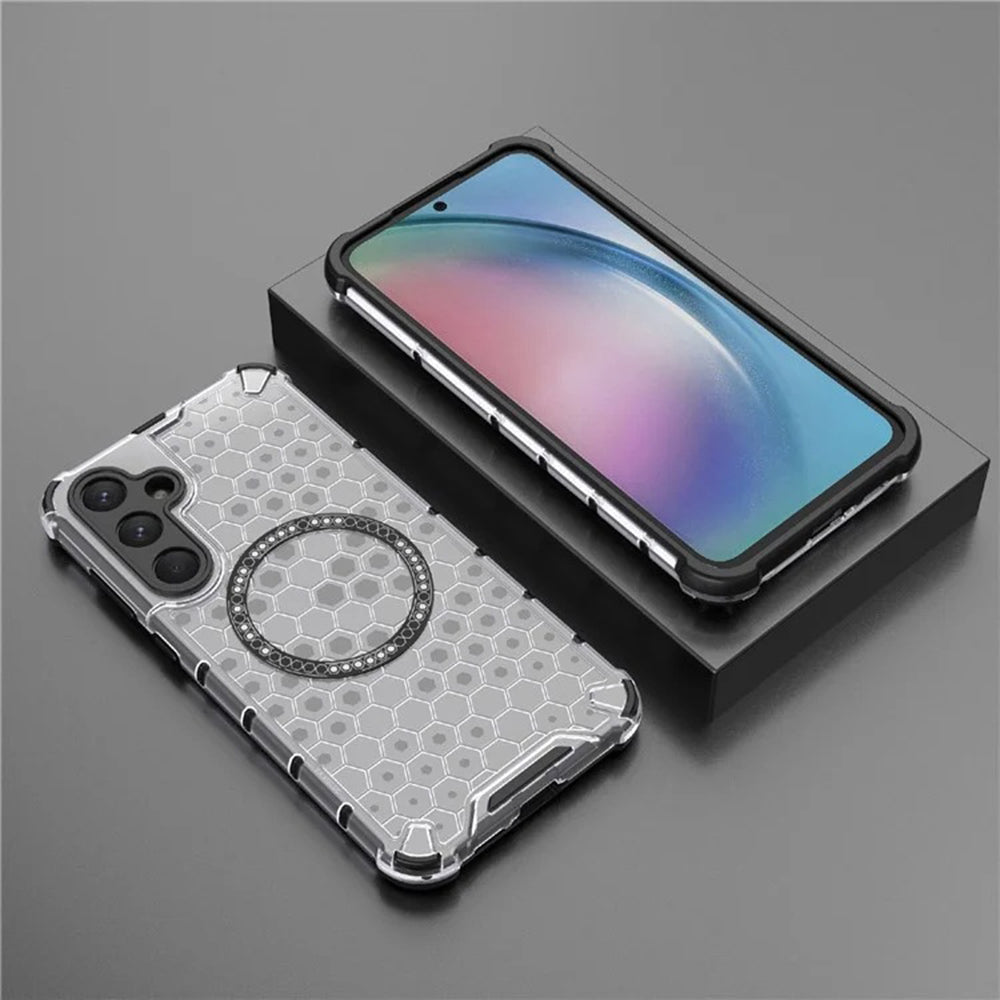 Калъф MagSafe за Samsung Galaxy A55 5G A556, Techsuit, HoneyComb Shield, Бял