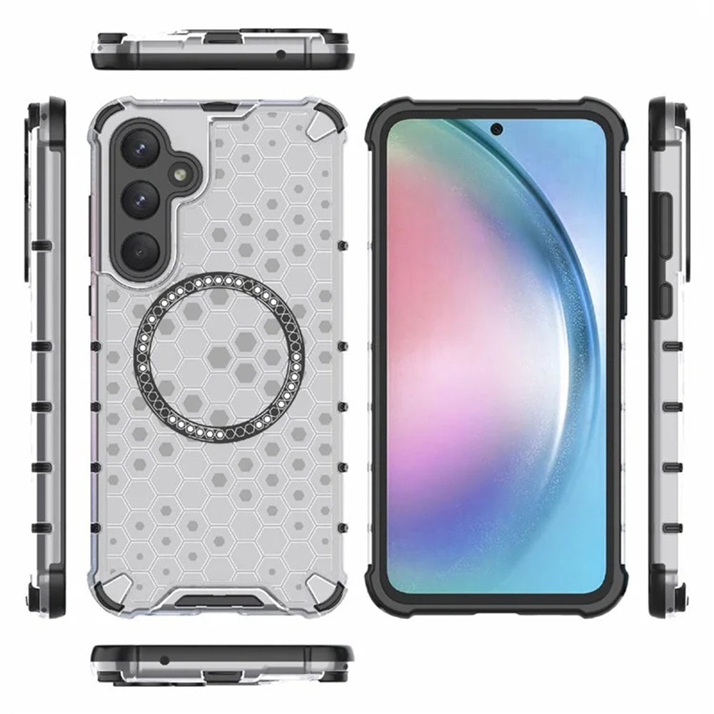 Калъф MagSafe за Samsung Galaxy A55 5G A556, Techsuit, HoneyComb Shield, Бял
