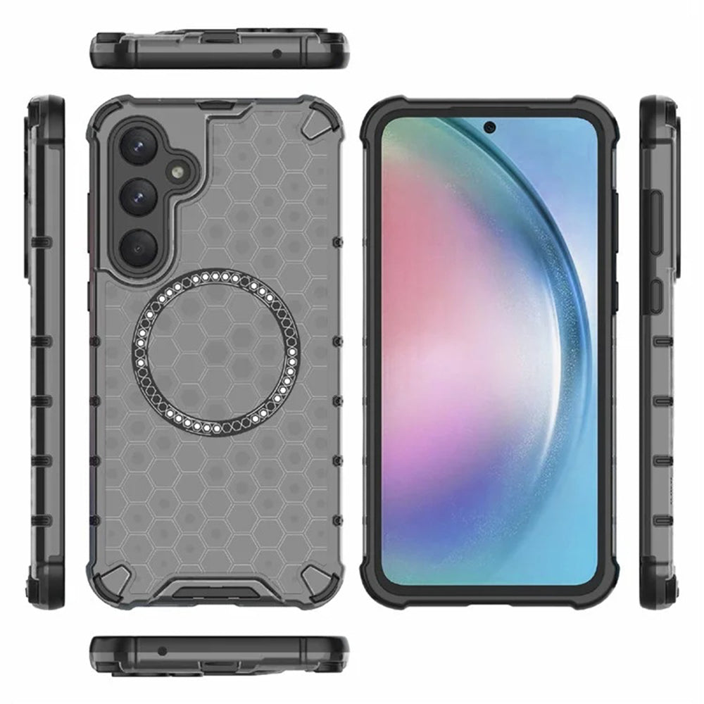 Калъф MagSafe за Samsung Galaxy A55 5G A556, Techsuit, HoneyComb Shield, Черен