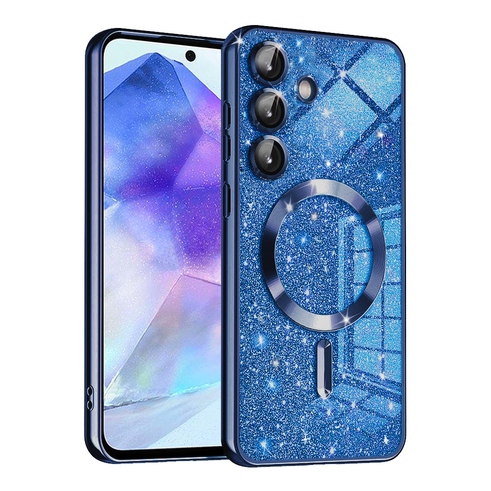 Калъф MagSafe за Samsung Galaxy A55 5G A556, Techsuit, Luxury Glitter, Тъмносин