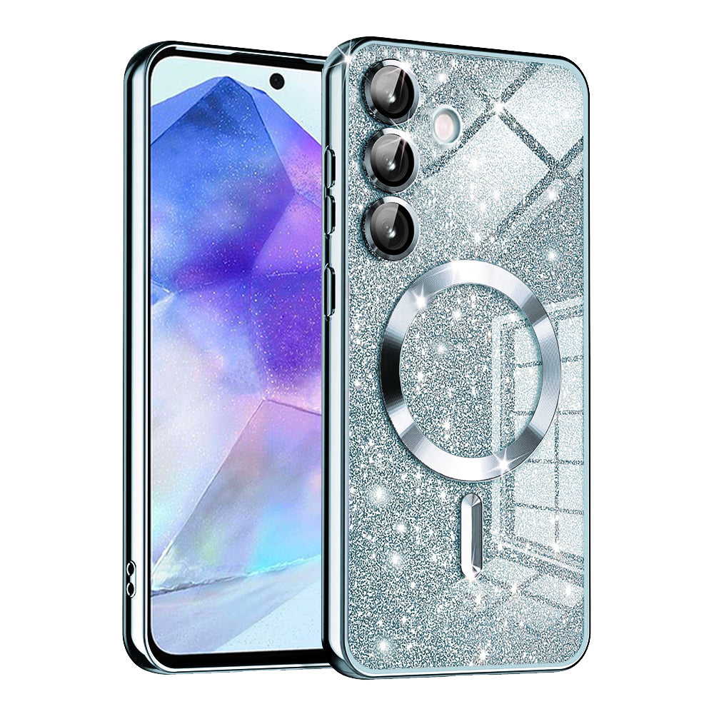 Калъф MagSafe за Samsung Galaxy A55 5G A556, Techsuit, Luxury Glitter, Bleu