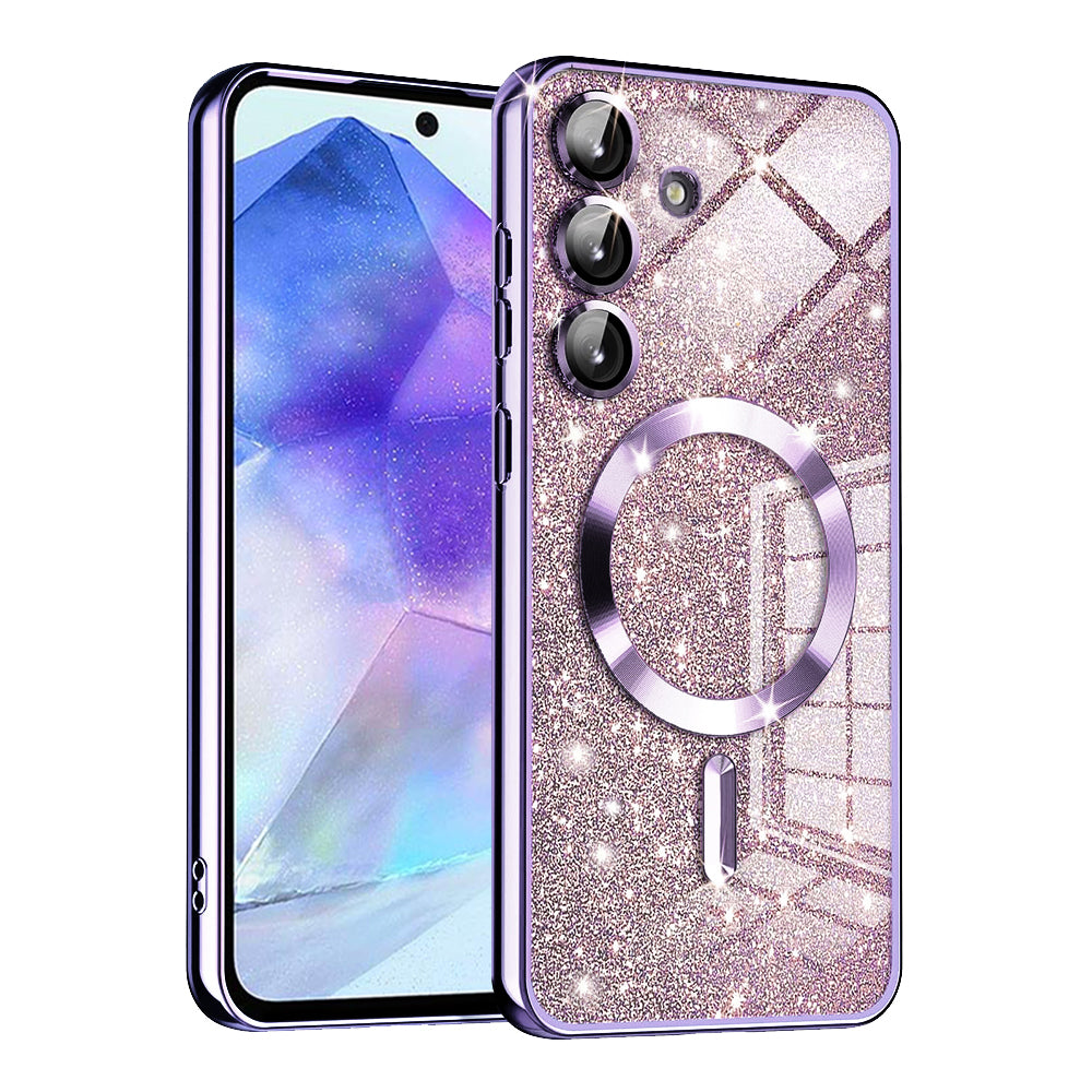 Калъф MagSafe за Samsung Galaxy A55 5G A556, Techsuit, Luxury Glitter, Светло лилав
