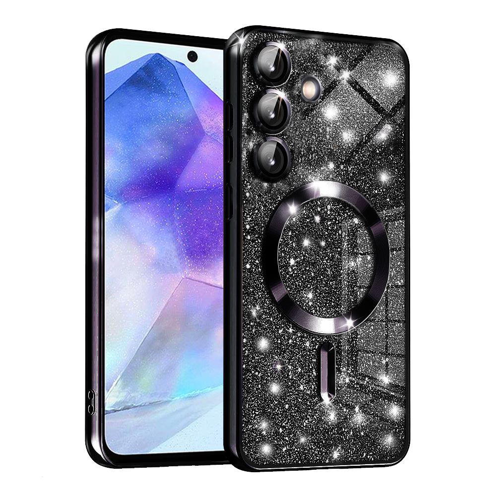 Калъф MagSafe за Samsung Galaxy A55 5G A556, Techsuit, Luxury Glitter, Черен